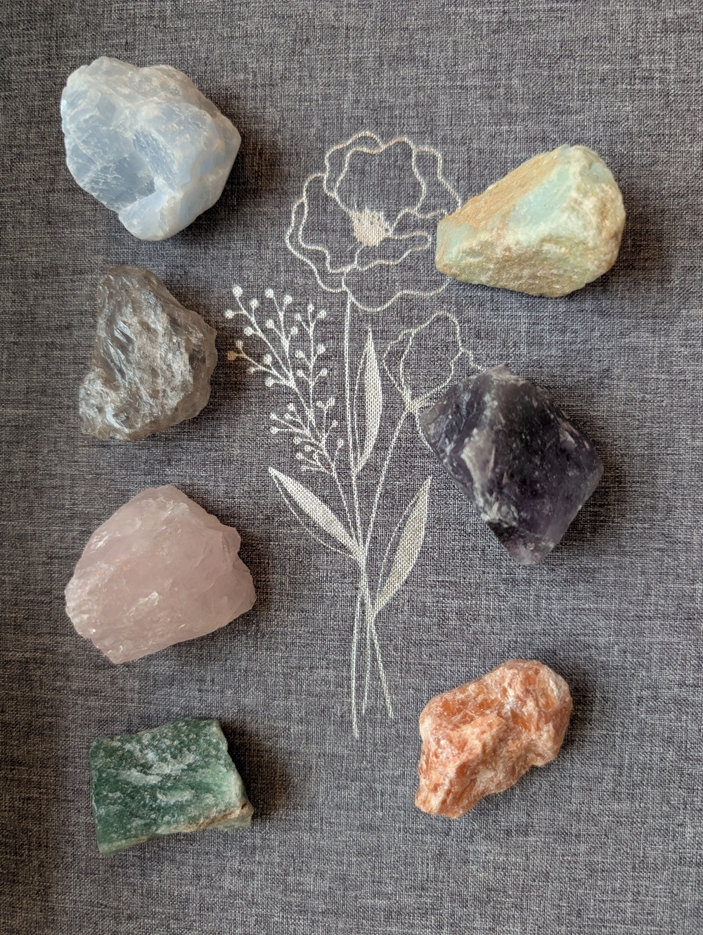 Assorted Raw Crystal Bundle - Multi Color Natural Stones